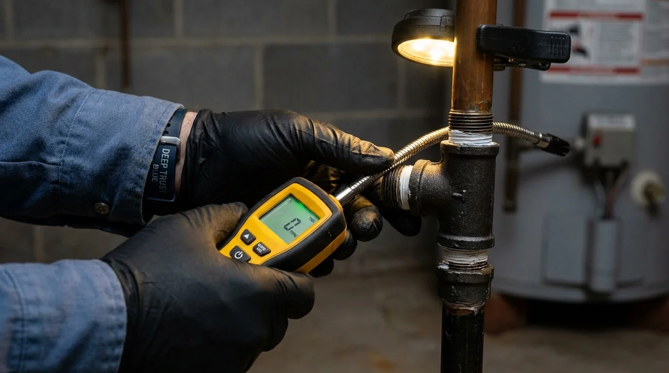 Gas leak detection with electronic sniffer by Johns Plumbing LLC in Clarks Summit