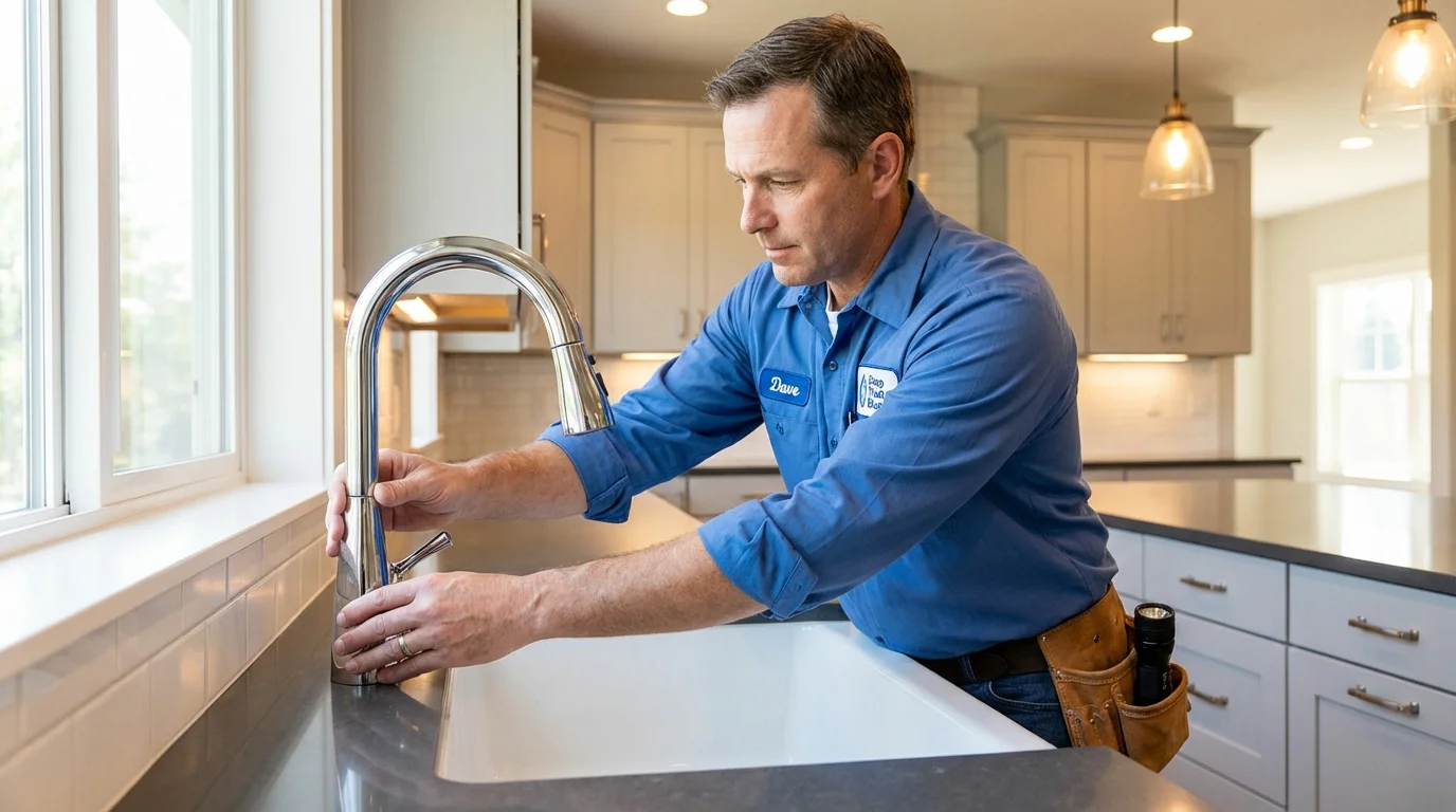 Kitchen faucet installation by Johns Plumbing LLC in Clarks Summit